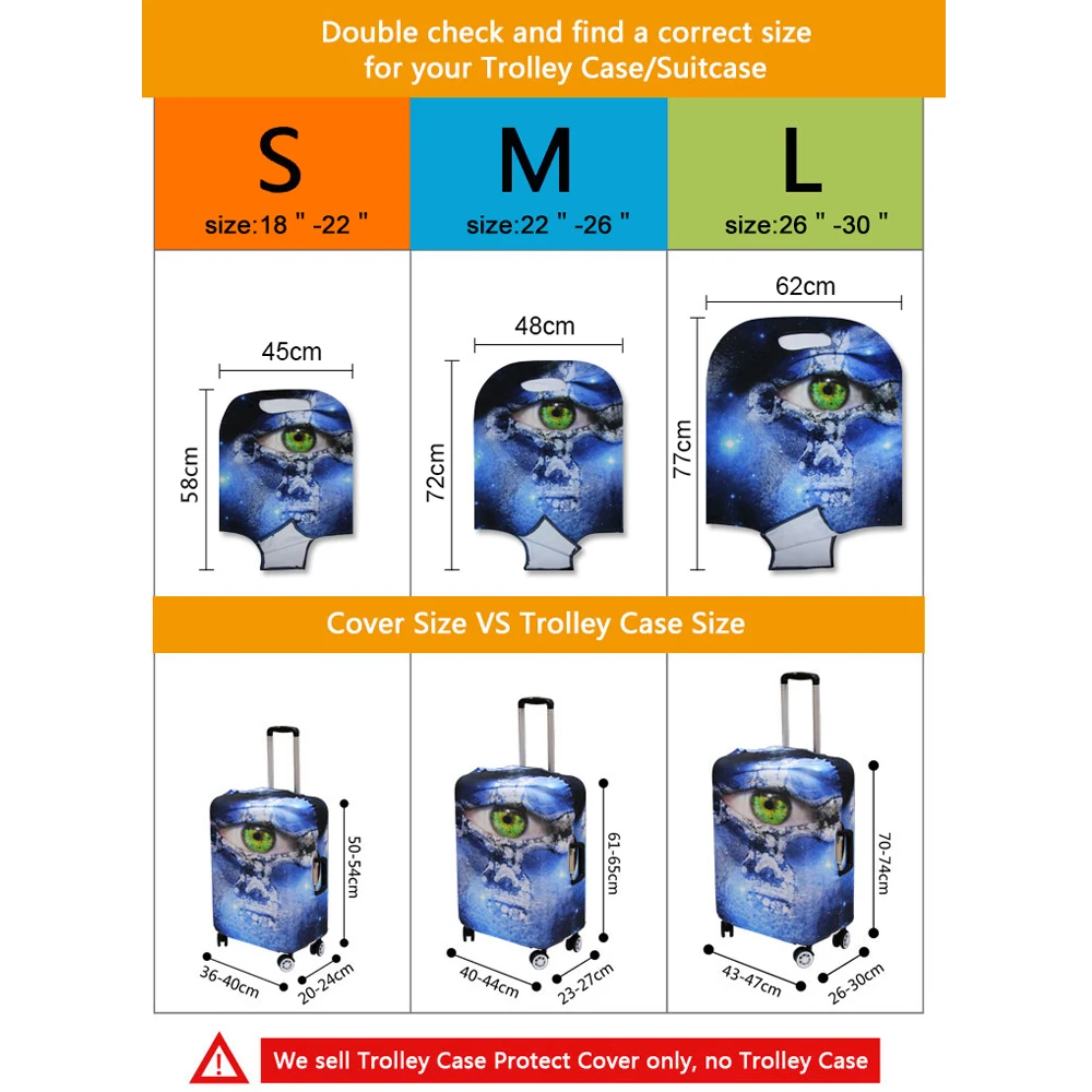 Эластичный Защитный чехол для багажа путешествий чемодана водонепроницаемый
