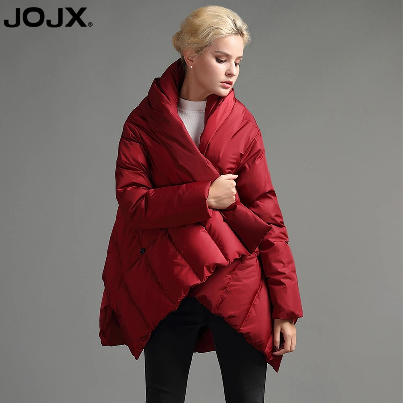 JOJX, дизайн, плащ, зимняя ассиметричная куртка, женское роскошное пальто, зимний пуховик, теплая парка, высокое качество, хлопковое пальто