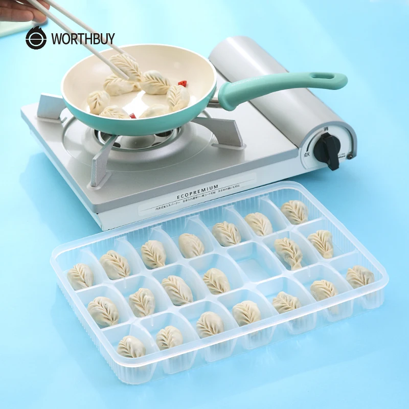 WORTHBUY 21 Сетка кухонная пельменница контейнер для хранения с крышкой BPA свободная