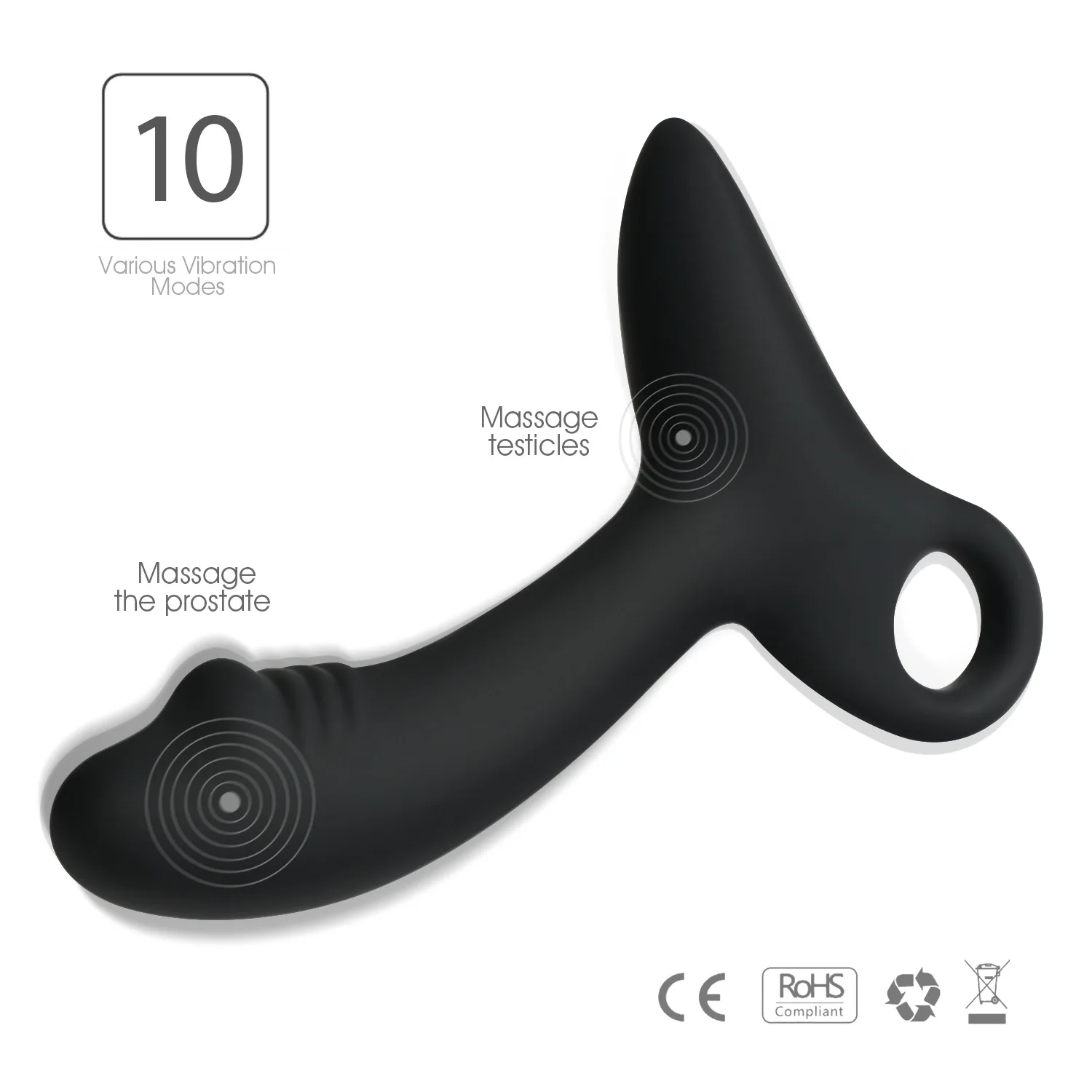 10-скоростной фаллоимитатор Анальный вибратор анальная пробка с Usb-зарядкой