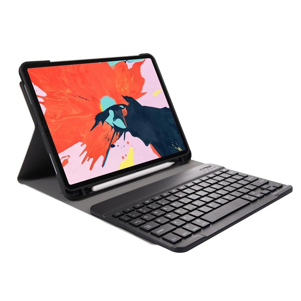 Для iPad Pro 11 тонкий смарт стенд из искусственной кожи чехол с Apple карандаш держатель+ Съемная Беспроводная Bluetooth клавиатура