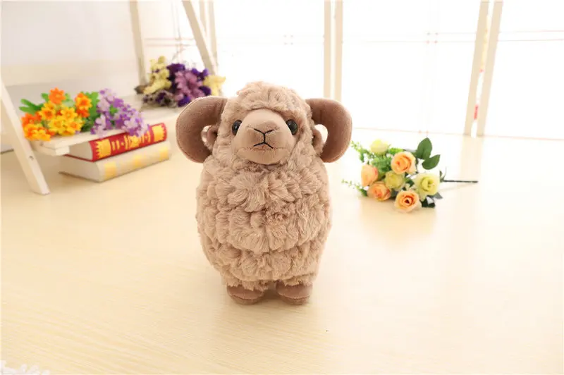25cm/38cm/42cm Sheep Plush Toys Simulation Stuffed Animal Soft Doll Real Life Plush Sheep Toys For Children Baby Kids Gift - Цвет: Коричневый