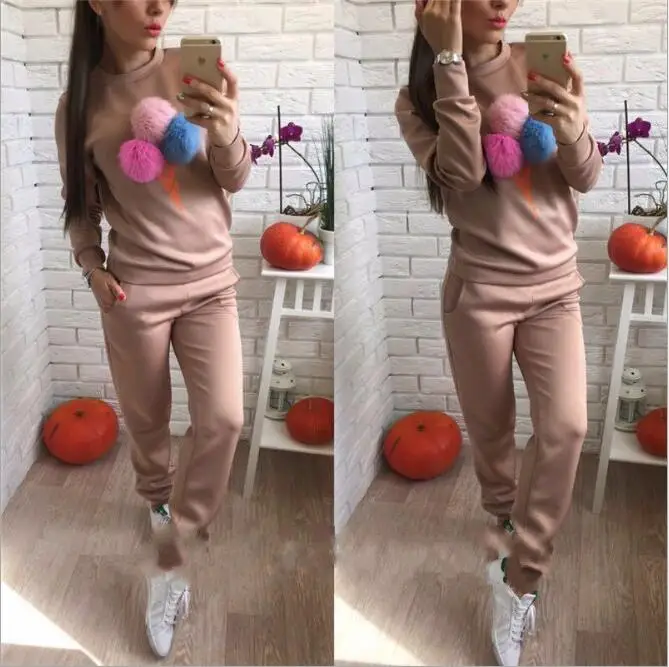 Новый весенне осенний модный спортивный костюм с принтом Мао мяча женские