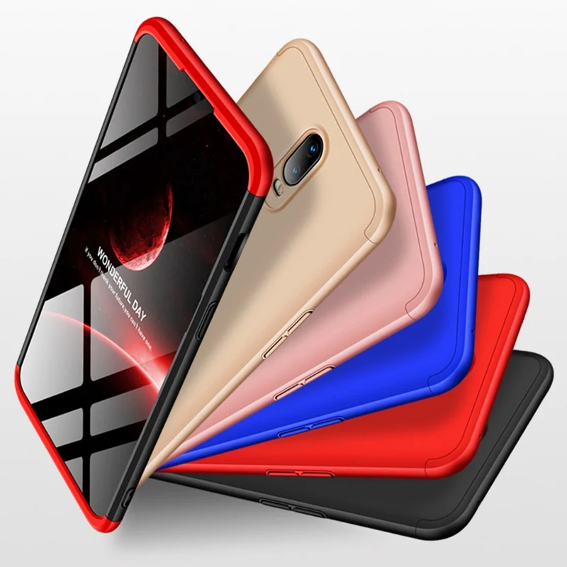 Luxury 3 In 1 Matte Hard PC 360 Shockproof Back Cover Case for One Plus 6T Ultra Thin 6 Coque Capa |
