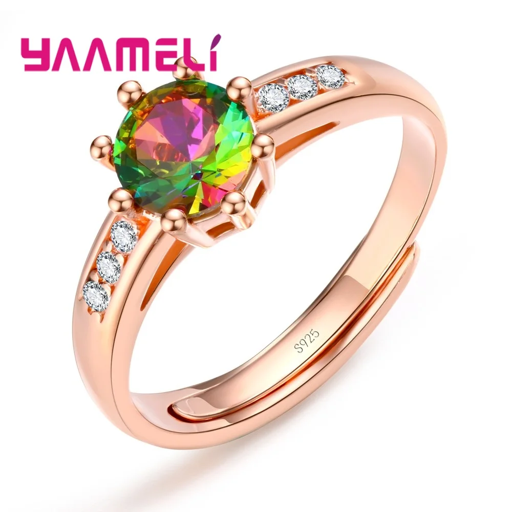 Открытые Кольца на палец с принтом из розового золота изысканный дизайн