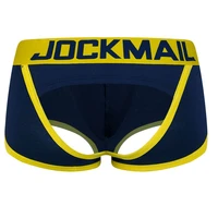 jockmail sexy men underwear bottomless boxer men g strings tanga short underpants gay male underwear open backless crotch