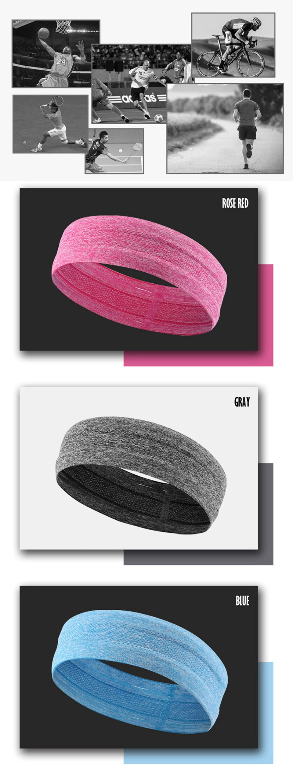 AOLIKES 1 шт. повязка от пота для мужчин Sweatband женские головные повязки для йоги Налобные повязки на голову спортивная безопасность для бега и тенниса