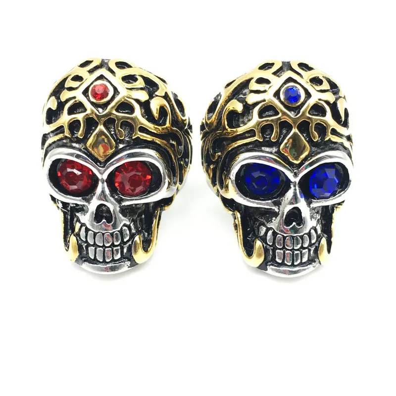 Модные мужские кольца с черепами из нержавеющей стали в стиле панк для вечеринок