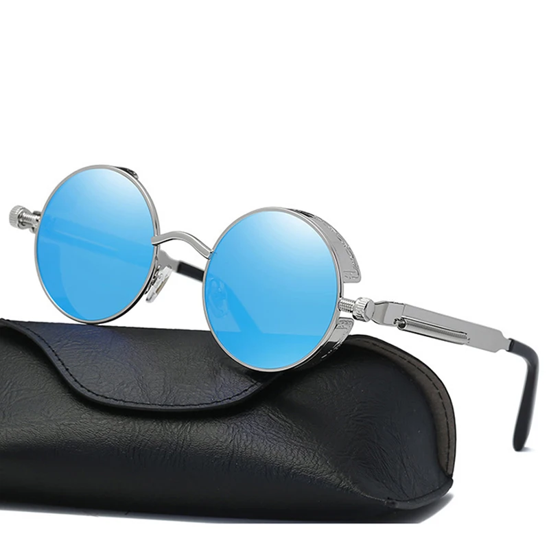 Солнцезащитные очки Мужские в стиле стимпанк круглые поляризационные из