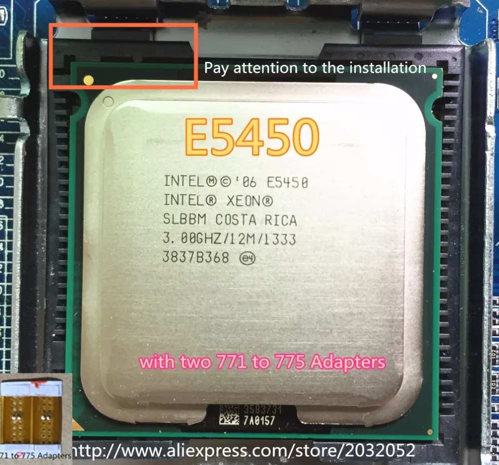 Процессор Intel Xeon E5450 3,0 ГГц/12 м/1333, близкий к LGA771 Core 2 Quad Q9650 cpu(дайте два адаптера от 771 до 775