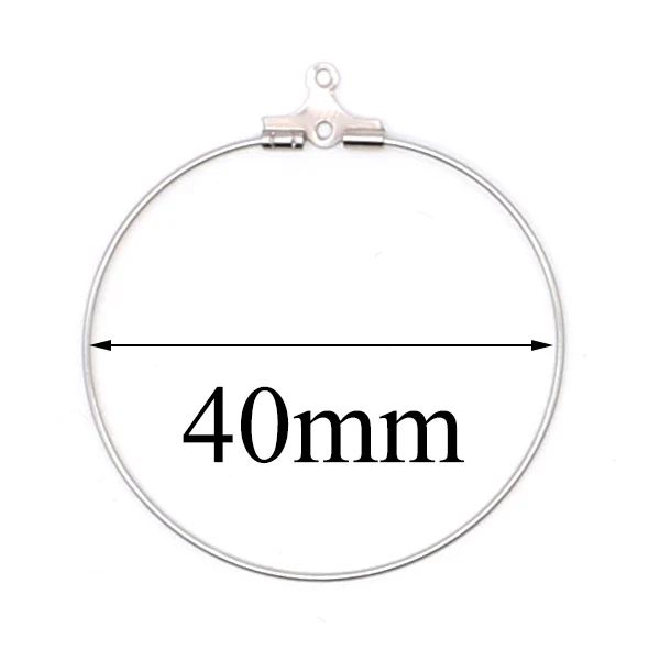 40mm 10 шт./лот, корейские Круглые двойные Висячие круглые серьги из нержавеющей стали, аксессуары для ювелирных изделий, материал, посылка - Цвет: 40mm