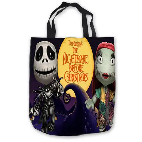 Custom Canvas The-Nightmare-Before-Christmas (15) Tote Hand Bags Shopping Bag Casual Beach HandBags Foldable 180911-02-53 | Багаж и сумки