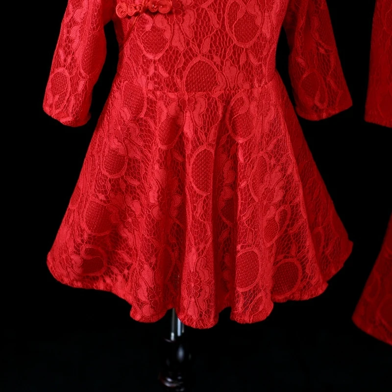 Брендовое китайское платье для мамы и ребенка одежда всей семьи кружевное