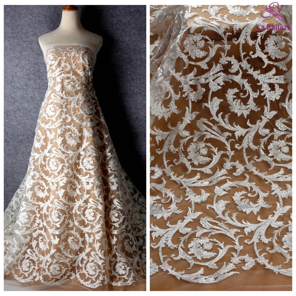 La Belleza/Новое модное кружевное платье для невесты искусственный шелк с блестками