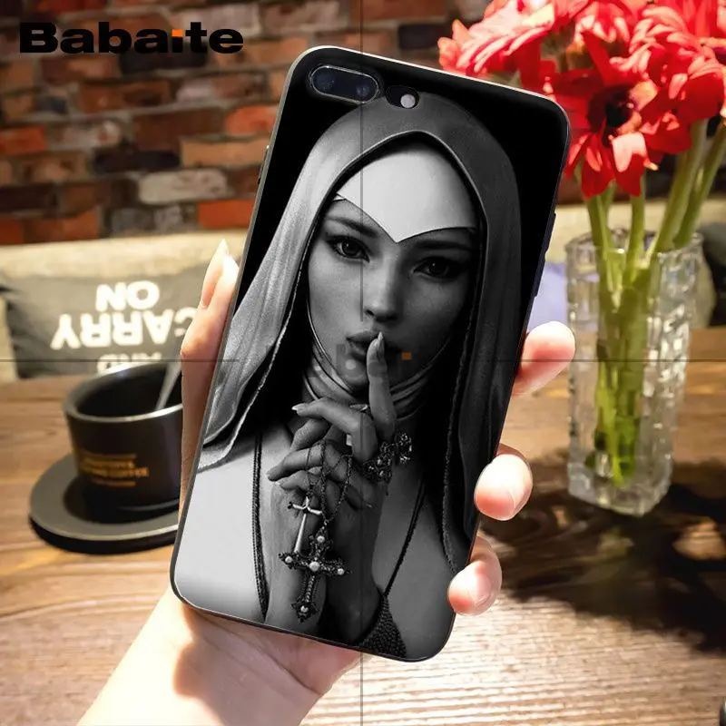 Мягкий резиновый чехол для телефона Babaite Sister nun из ТПУ iPhone 5 5Sx 6 7 7plus 8 8plus X XS MAX XR 11 11pro