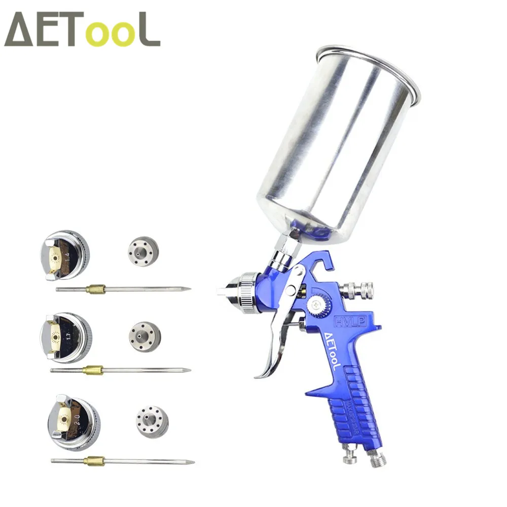Aetool1.4мм/1 7 мм сопло HVLP распылитель пистолет с 1000 мл Хоппер Аэрограф Для покраски