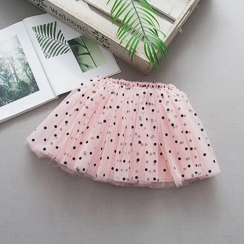 Spring Summer girls tutu skirt baby mini kids children bottoms fashion dot patch mesh 2 to 9 yrs | Мать и ребенок