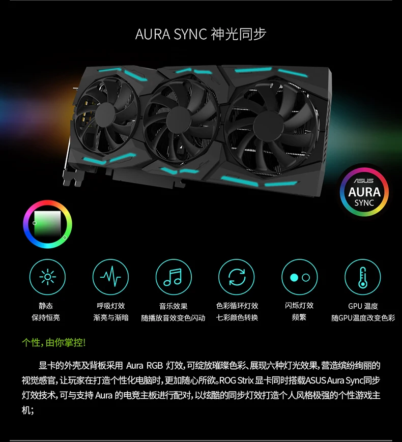 Видеокарта Asus ROG STRIX-RTX2080-O8G-GAMING Turing architecture для настольных игр, поддержка GDDR6, 4 экрана