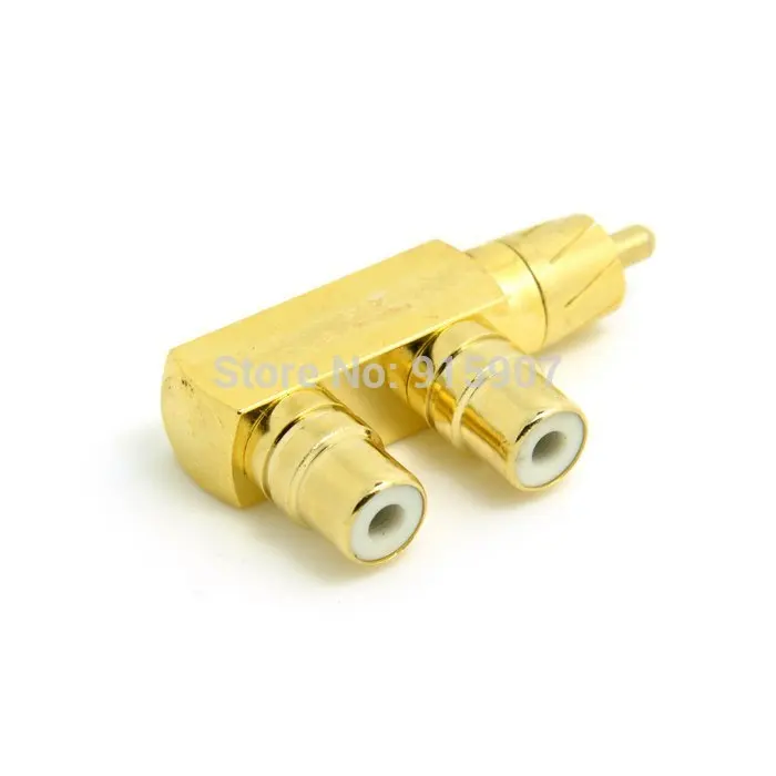 Jimier CY кабель золотистого цвета 90 градусов угловой RCA AV аудио сплиттер Переходник