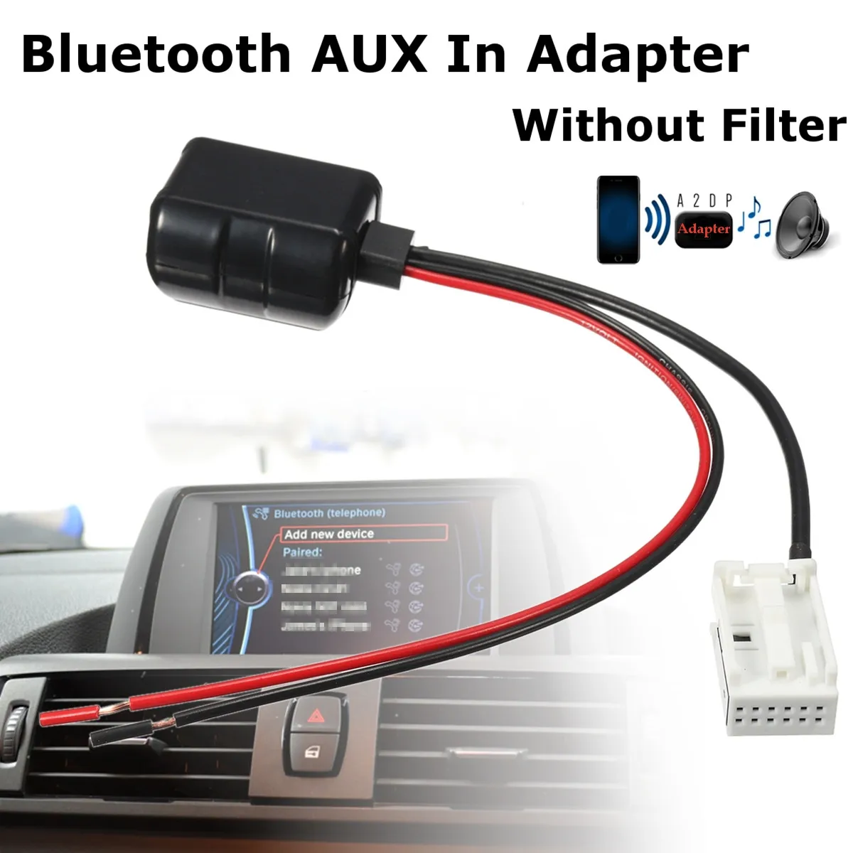 Новый Автомобильный bluetooth Aux приемник 12 контактов адаптер радио динамик A2DP для BMW