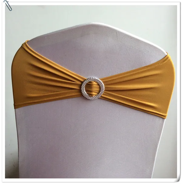 Горячая Распродажа 100 шт Золотая растягивающаяся повязка на стул с круглой
