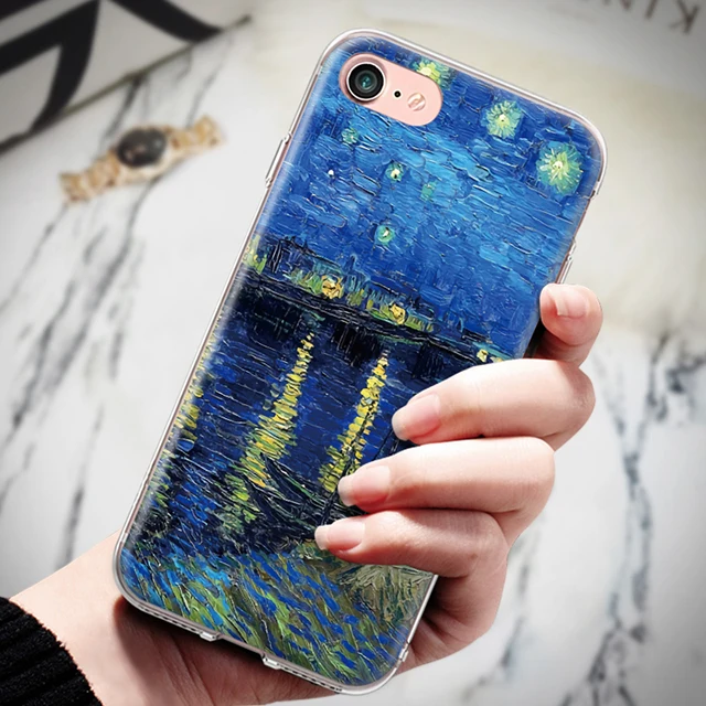 Для iPhone 4, 4S, 5, 5S, SE, 6, 6 S, 7, 8 Plus, X, XR, XS Max, ТПУ задняя крышка, Ван Гог, картина маслом, Мона Лиза, Подсолнух, узор, силиконовый чехол