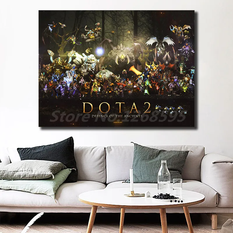 Dota 2 защита древнего персонажа обои художественный холст постер Картина