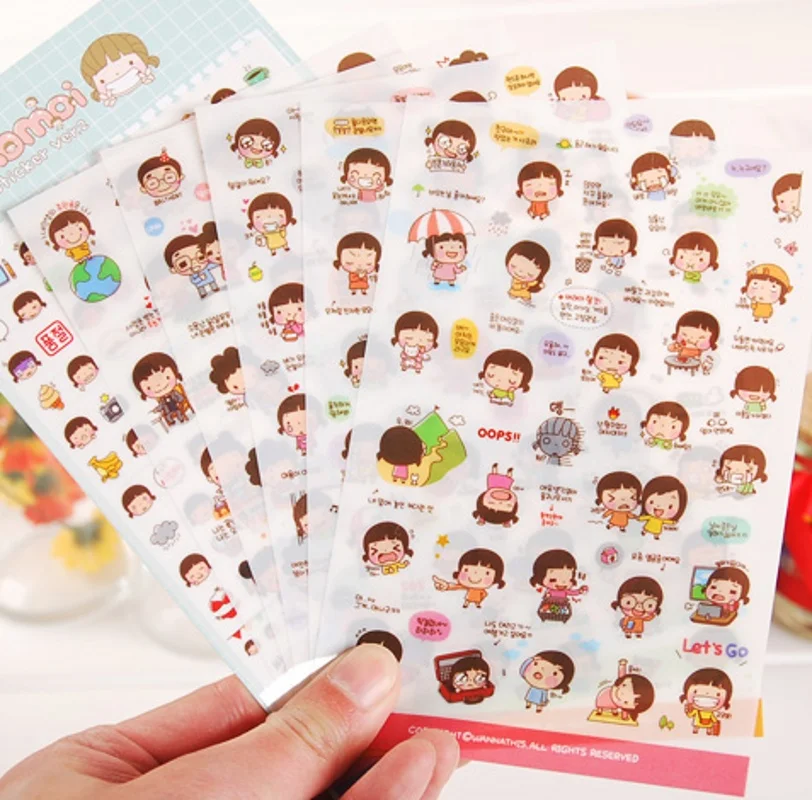 6 листов/набор милая девушка телефон календарная книга альбом Дневник Декор