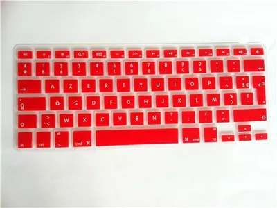 red Силиконовая мягкая цветная Azerty Клавиатура клавир кожный чехол для Mac Book Pro Macbook Air 1" 15" 1" Air 13 дюймов французский Великобритания/ЕС - Цвет: red