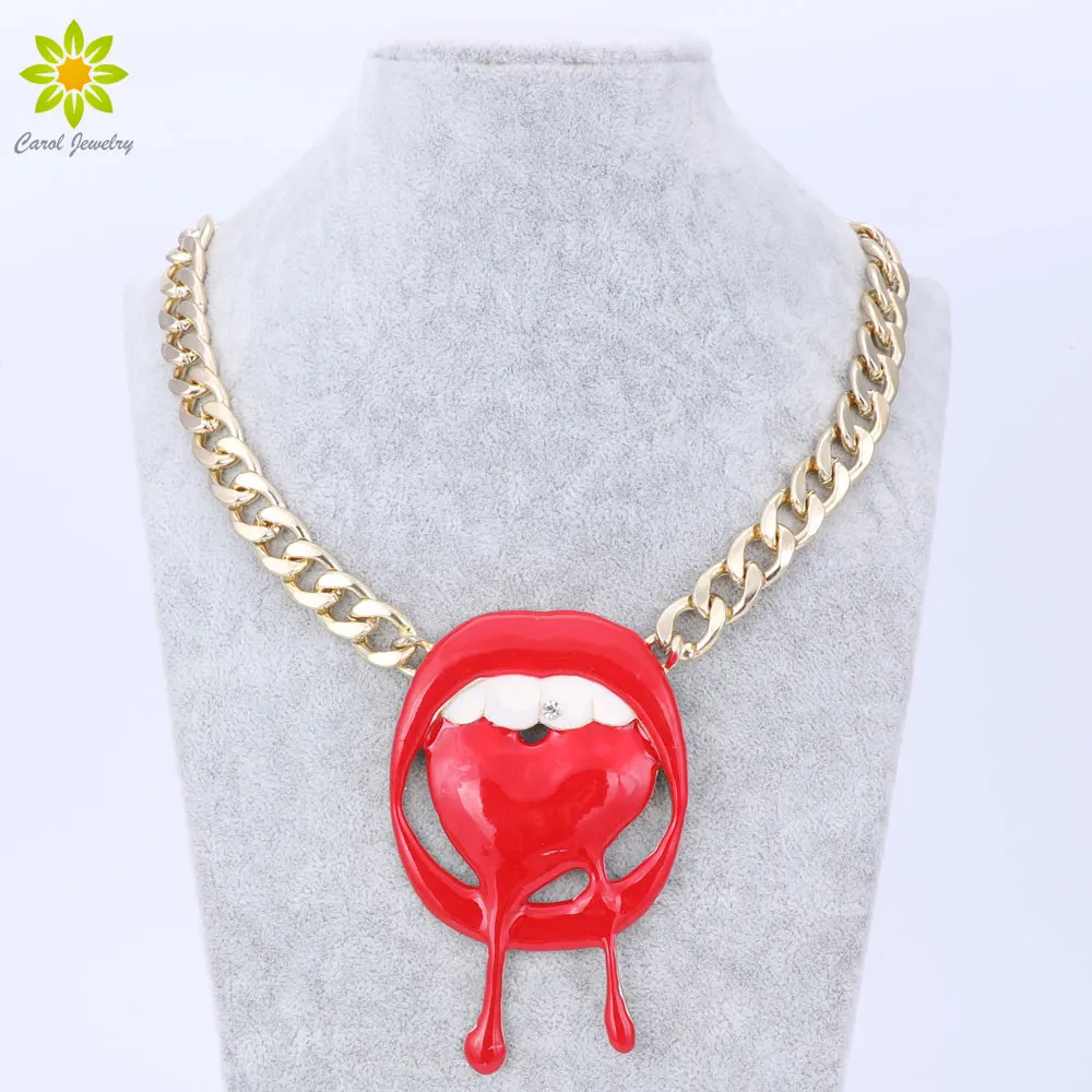 Ювелирные изделия на Хэллоуин большой рот кровавые зубы язык Очаровательное