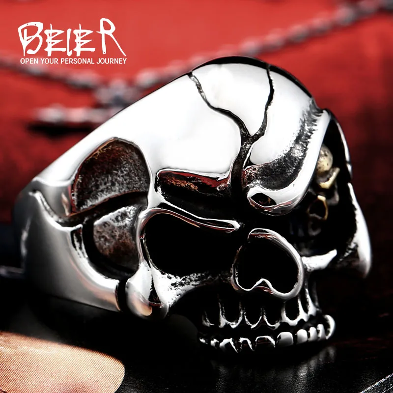 Байер новый магазин кольцо из нержавеющей стали 316L череп в клипсами Дурной глаз