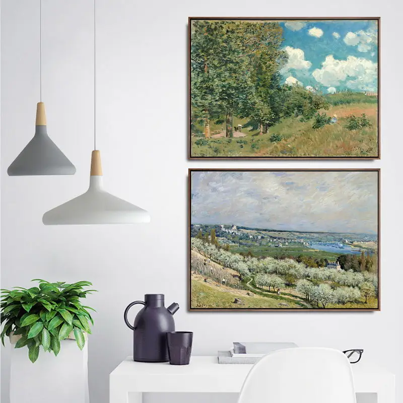 Home Decoration Art Wall Pictures for Living Room Poster Print Canvas Printings Paintingsn French Alfred Sisley Landscape 6 | Дом и сад