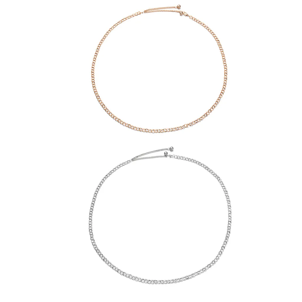 Женское платье с тонкой цепочкой SAGACE Золотое и Серебряное на талии пояс