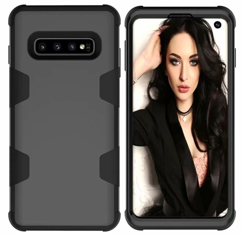 Black and black 360 Полный бронированный чехол для телефона samsung Galaxy S10 S10 Plus Note 9 S9 PC Силиконовый ТПУ противоударный чехол Note 8 S8 - Цвет: Black and black