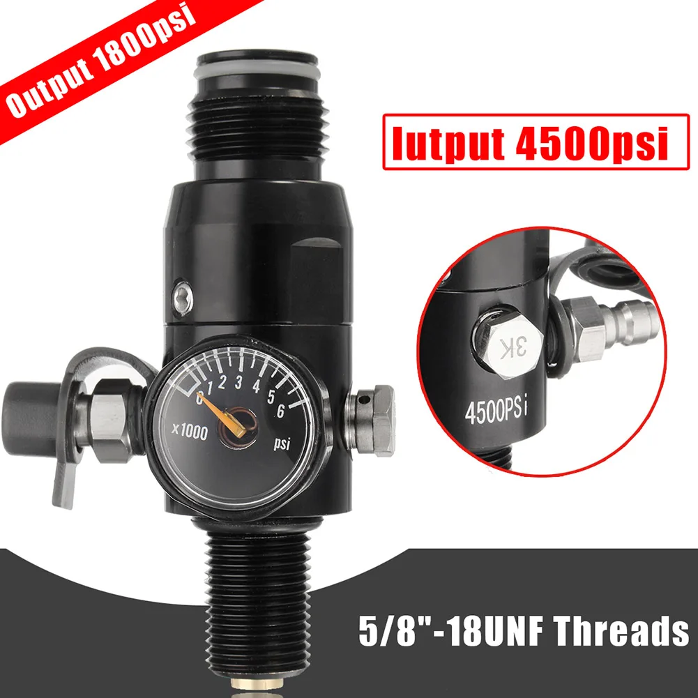 5/8 дюймов 18UNF нить Пейнтбольный клапан регулятор 4500psi гПа Воздушный бак Выход 1800psi