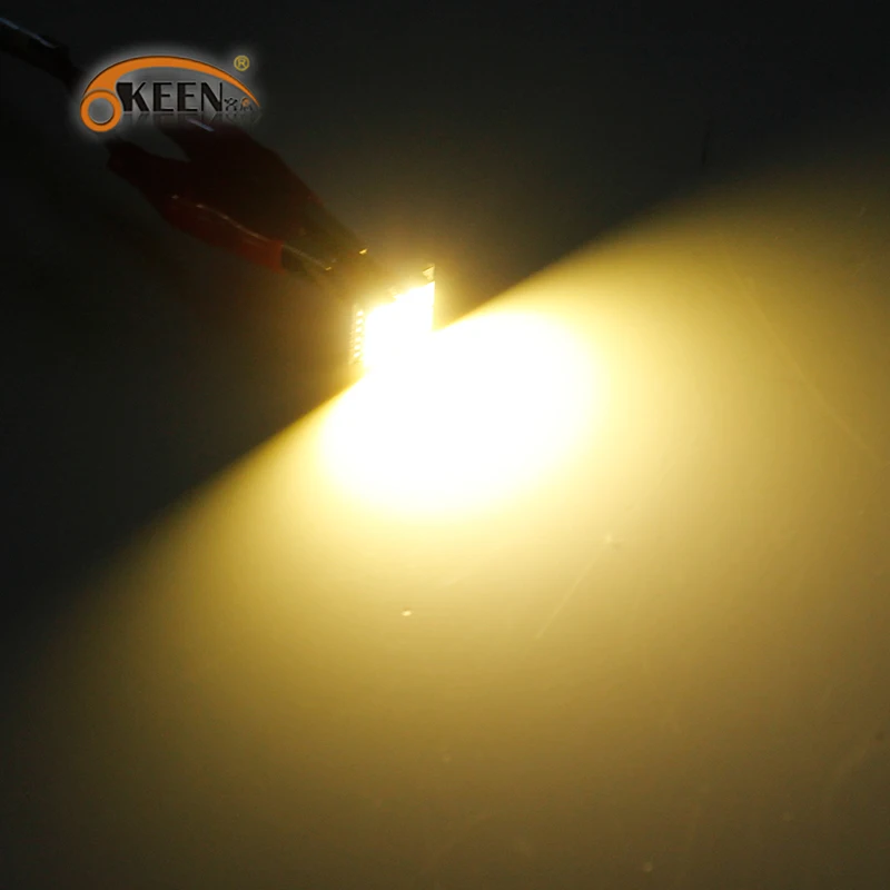 OKEEN Автомобильный светодиодный светильник T10 Canbus W5W 5050 4SMD теплый белый для чтения