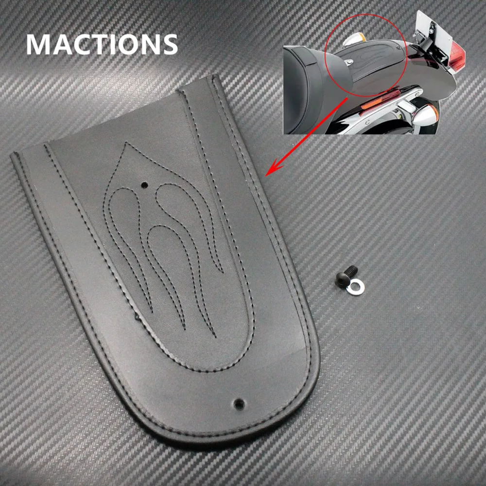 Мотоцикл черный кожаный пламя заднее крыло нагрудник крышка Подушка для Harley