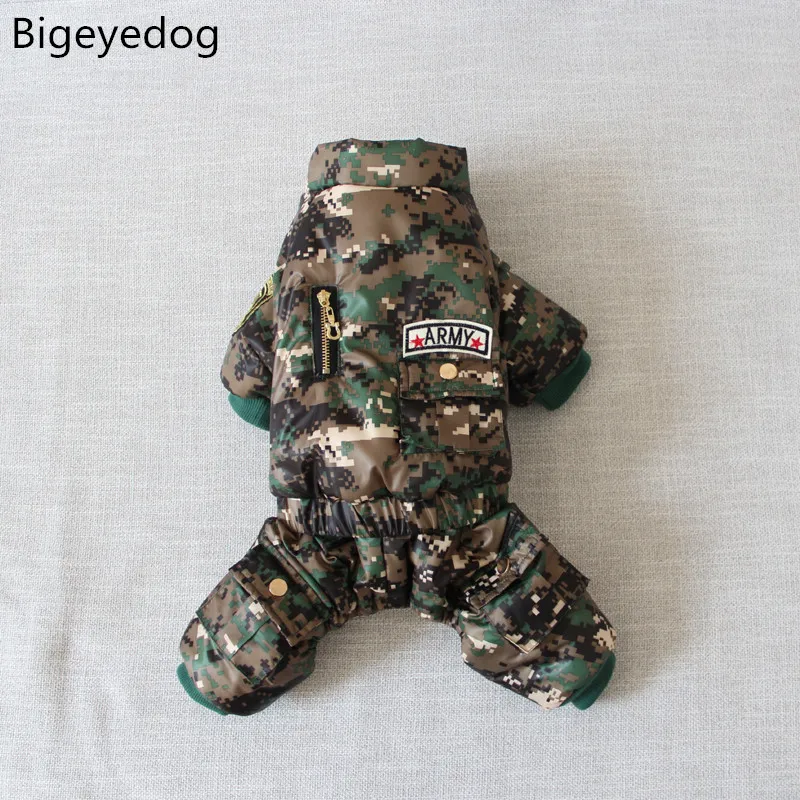 Bigeyedog собачья куртка камуфляжная одежда для собак зимнее пальто Одежда щенков ropa