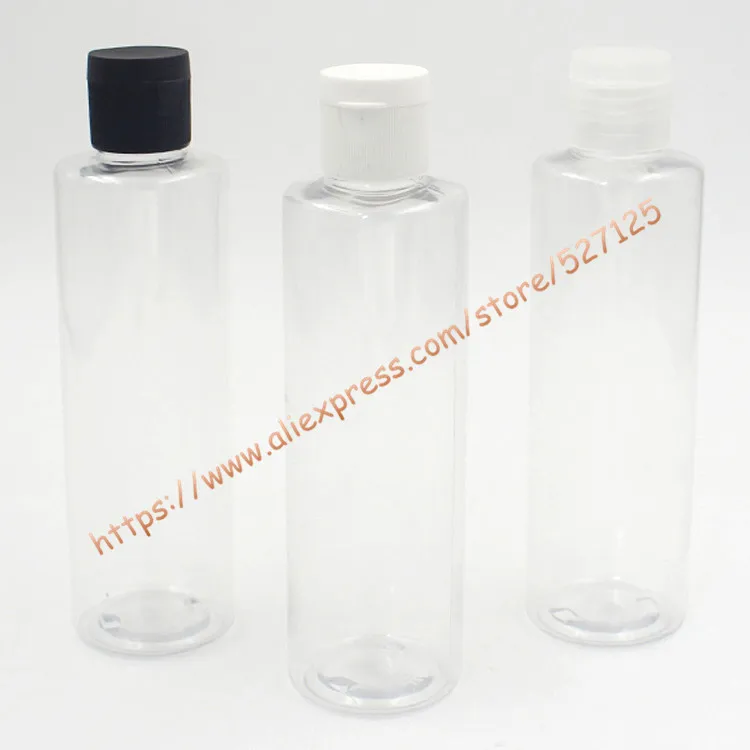 200ml прозрачный/прозрачная бутылка для животных с прозрачными/белый/черный PP флип