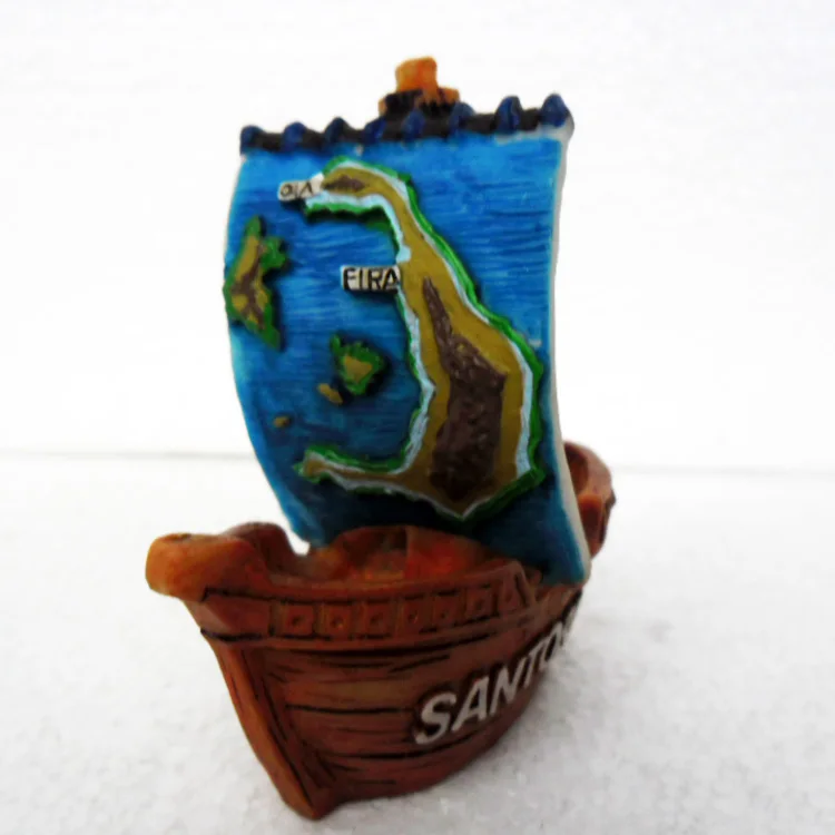 High Quality Handmade Painted Santorini Sailing Resin Crafts Creative Home Decortion Gift World Tourism Souvenir Collection | Дом и сад