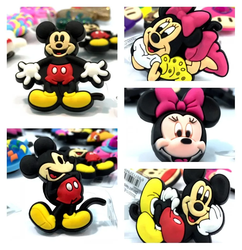 10pcs mickey3 Смешанные стили, 10 шт., высококачественные обувь с мультяшками, очаровательные аксессуары, подходят для cor Croc jibz, вечерние украшения для дома, подарок для детей, модные, Популярные - Цвет: 10pcs mickey3