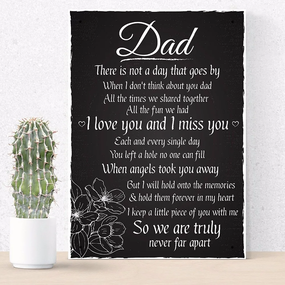 Meijiafei Love And Miss You Dad мемориальная табличка с надписями «День отца», «День отца», «Знак потери» 8,3 «x 11,7»