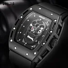 Часы-скелетоны Мужские Аналоговые Кварцевые, силиконовые, под розовое золото 1612 пробы