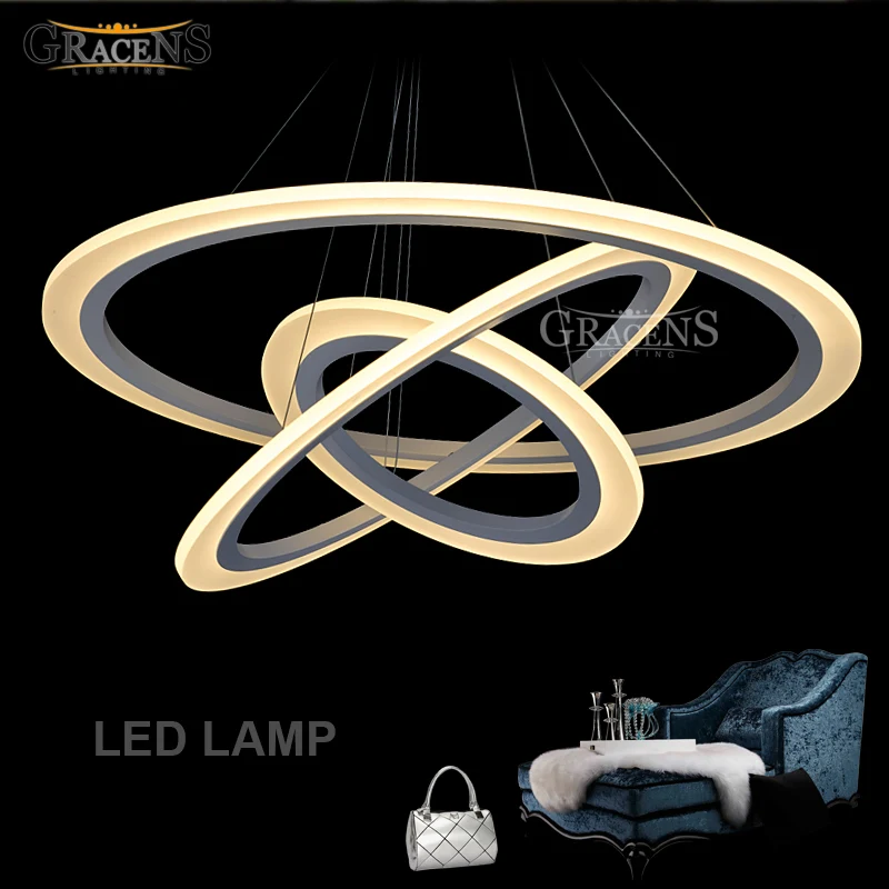 Современная светодиодная люстра светильник акриловая Подвесная лампа белая