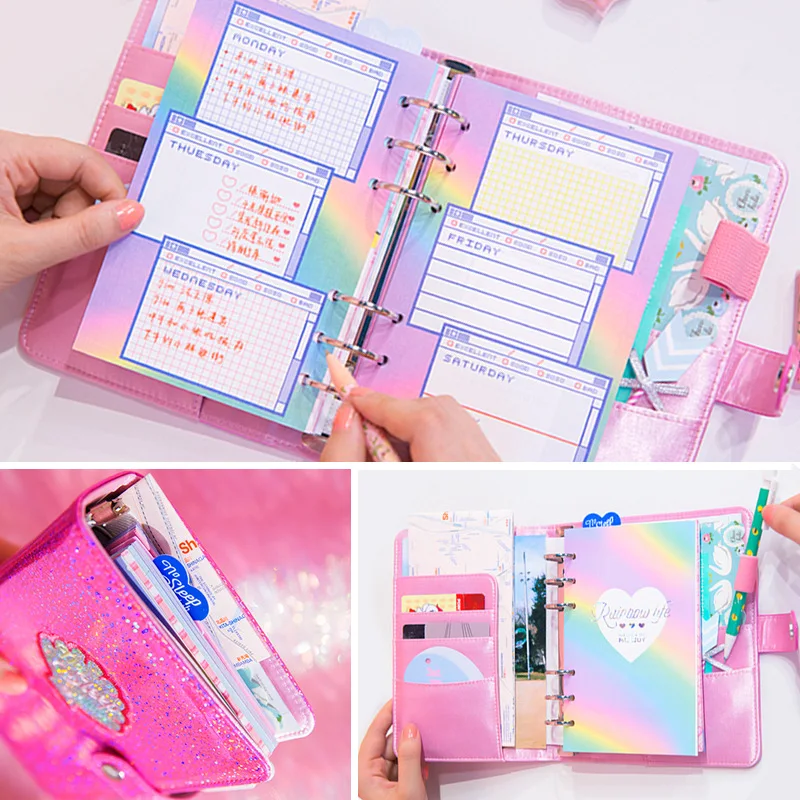 A6 милый цветной блокнот с вышивкой лазерный Дневник для путешественника