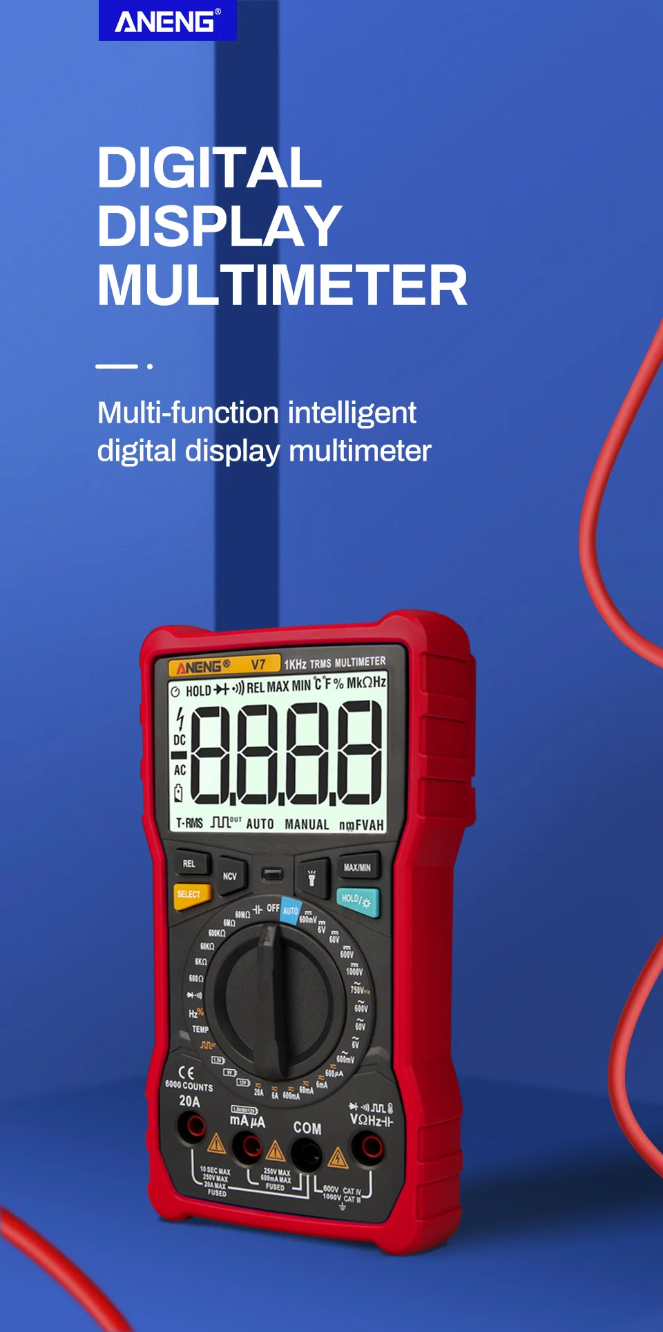 ANENG V7 цифровой мультиметр 6000 отсчетов Avometer транзисторный конденсатор тестер Multimetro цифровой профессиональный lcr метр Multimetr