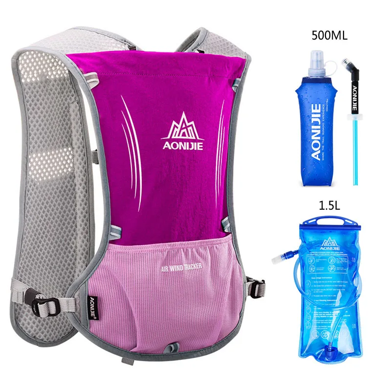 Rose-1.5L-500ML AONIJIE 5L гидратация рюкзак сумка Жилет Жгут для 1.5L водный Пузырь Туризм Кемпинг бег марафон Гонки Спортивные - Цвет: Rose-1.5L-500ML