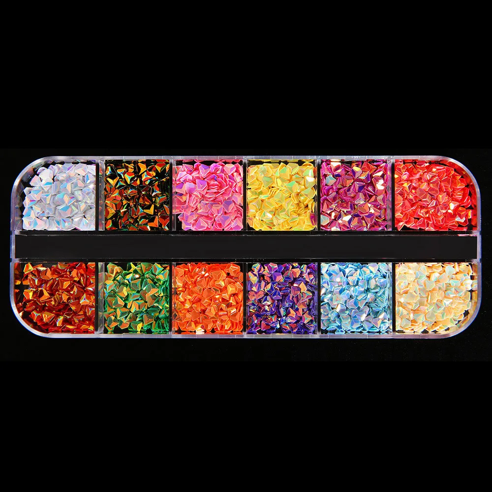 Красочные наклейки для дизайна ногтей сушеные цветы цветные 3D лазерная самая