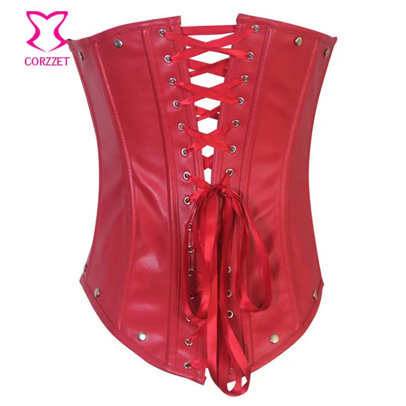 Горячая Холтер шеи черная искусственная кожа корсето сексуальный стальной