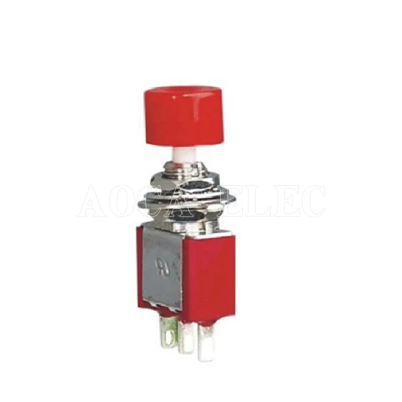 

50PCS DS-613 Red button ON-(ON) momentary 3PIN 6mm push button switch